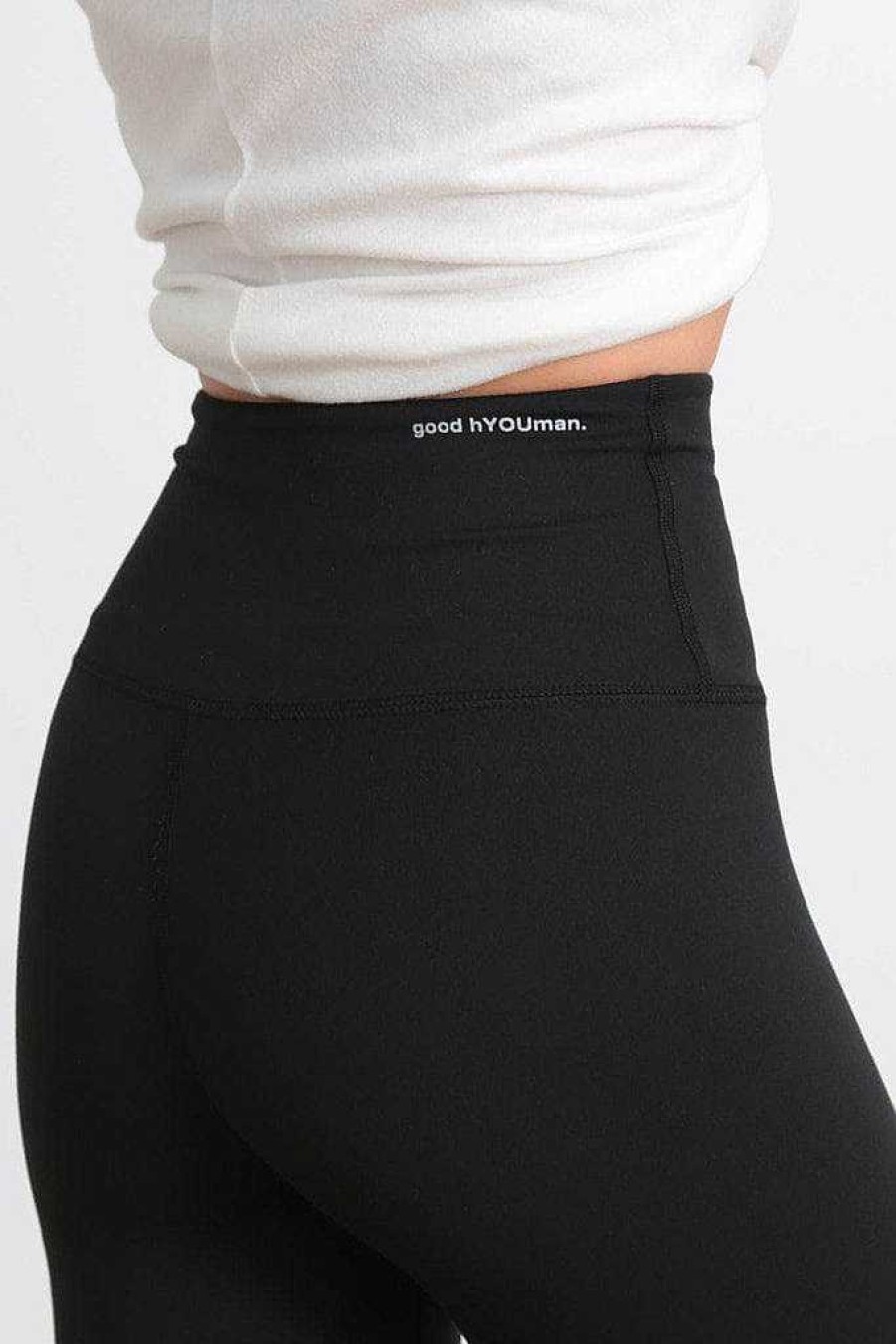 Bottoms good hYOUman | The Jaelynn High-Waist Athletic Legging Black Sand