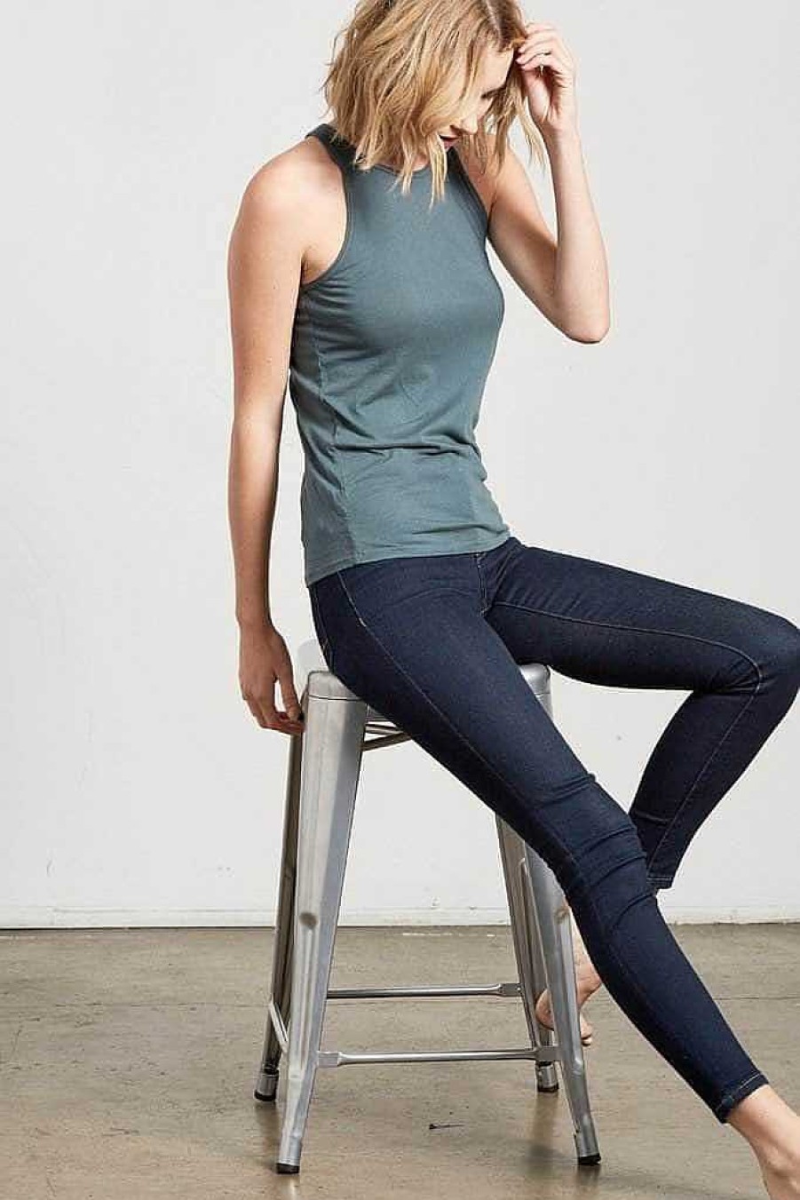 The Shaina good hYOUman | Hi-Neck Tank - The Shaina Agave