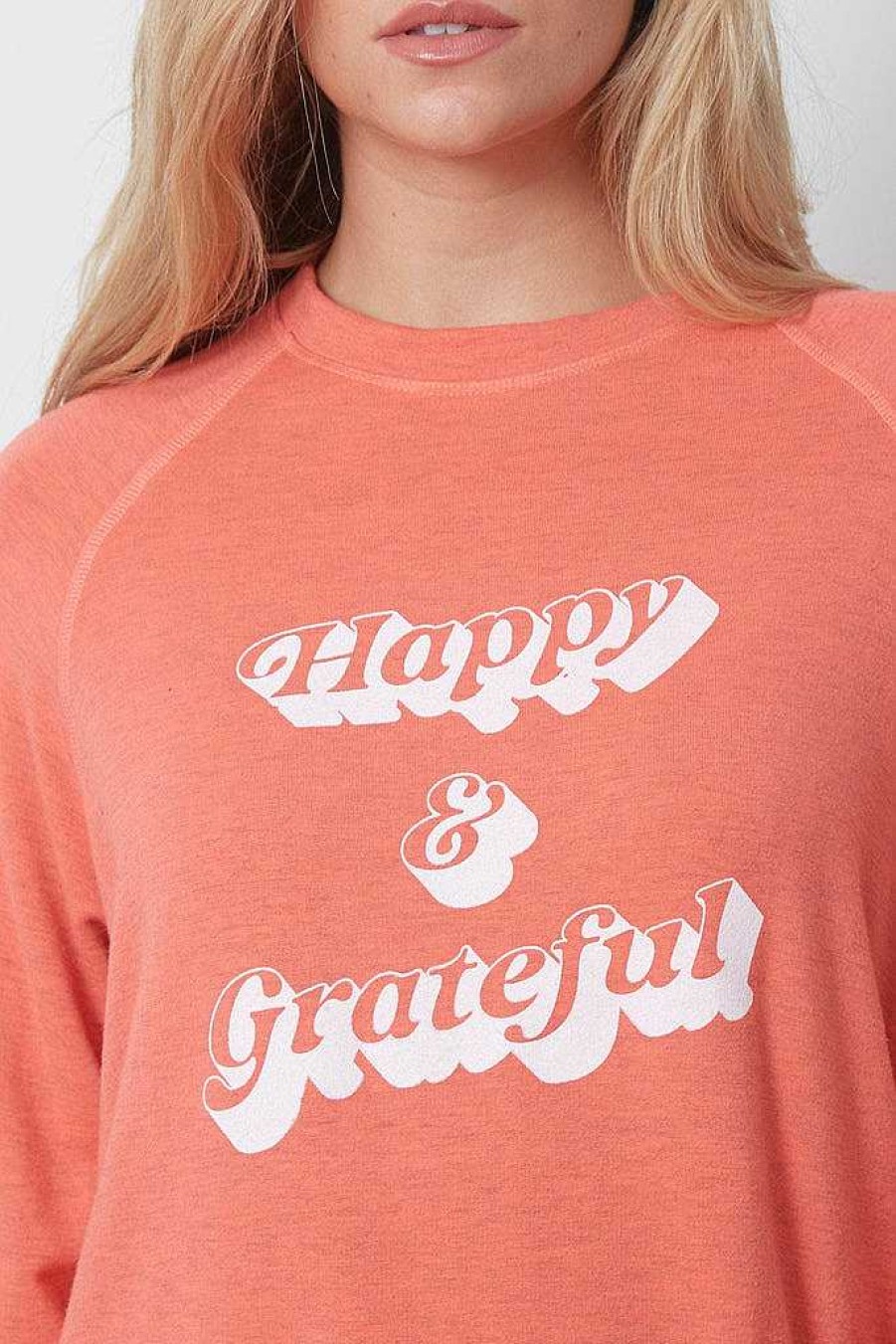 Long Sleeves good hYOUman | Happy And Grateful - The Smith Summer Peach