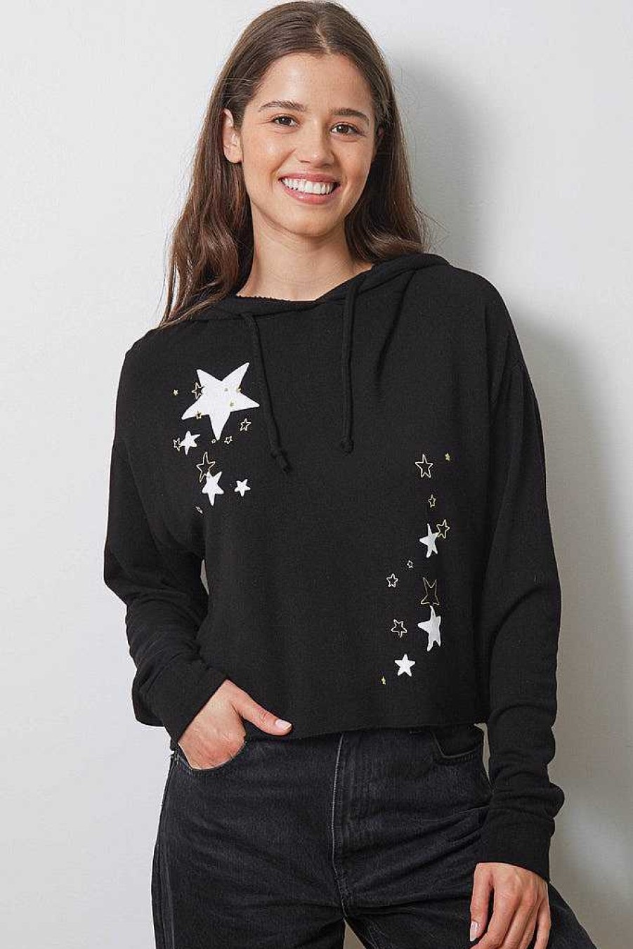 Long Sleeves good hYOUman | The Anya - Big Stars Black Sand