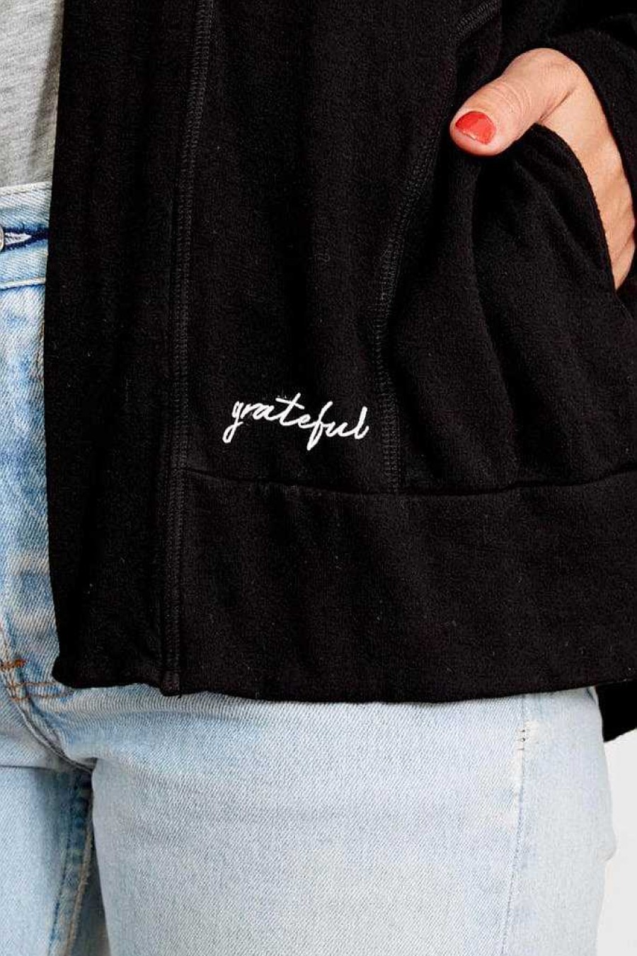 Featured good hYOUman | Grateful - The Juliette Cardigan Black Sand