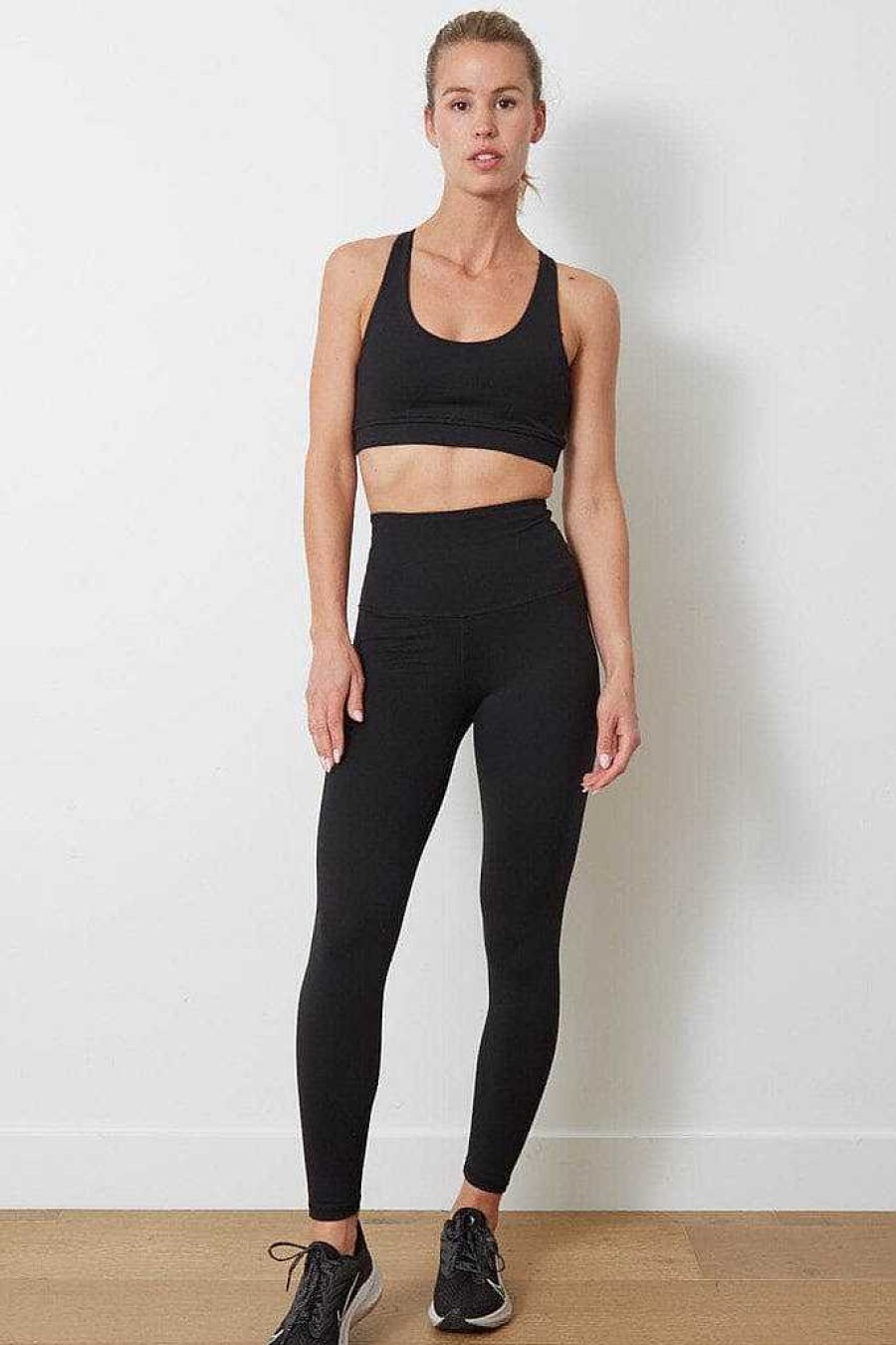 Bottoms good hYOUman | The Jaelynn High-Waist Athletic Legging Black Sand