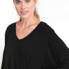 Basics good hYOUman | Relaxed V-Neck Sweater - The Carrie Black Sand