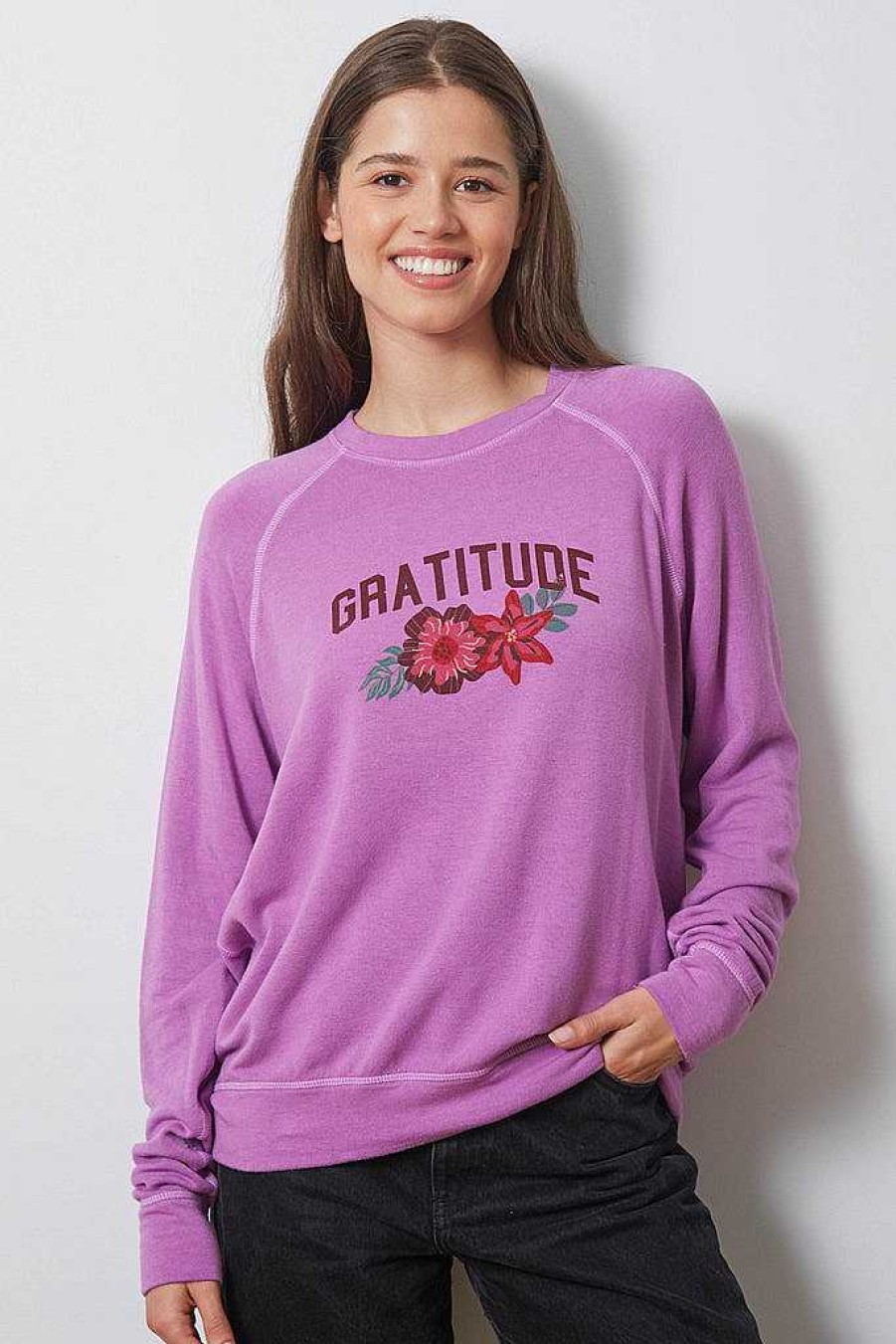 Long Sleeves good hYOUman | Gratitude Flowers - The Smith Lavender Love