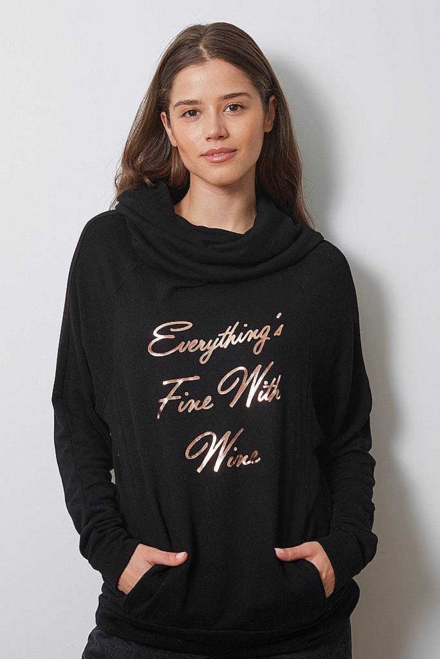 Long Sleeves good hYOUman | Dylan - Everything Is Fine With Wine Black Sand