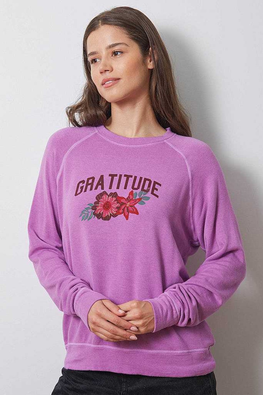 Long Sleeves good hYOUman | Gratitude Flowers - The Smith Lavender Love