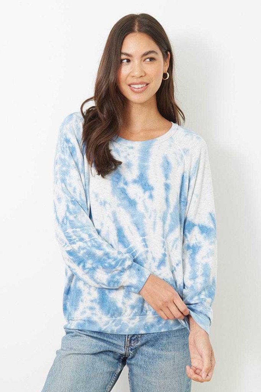 Long Sleeves good hYOUman | Dazzle Blue Cloud - The Emerson Deep Sea