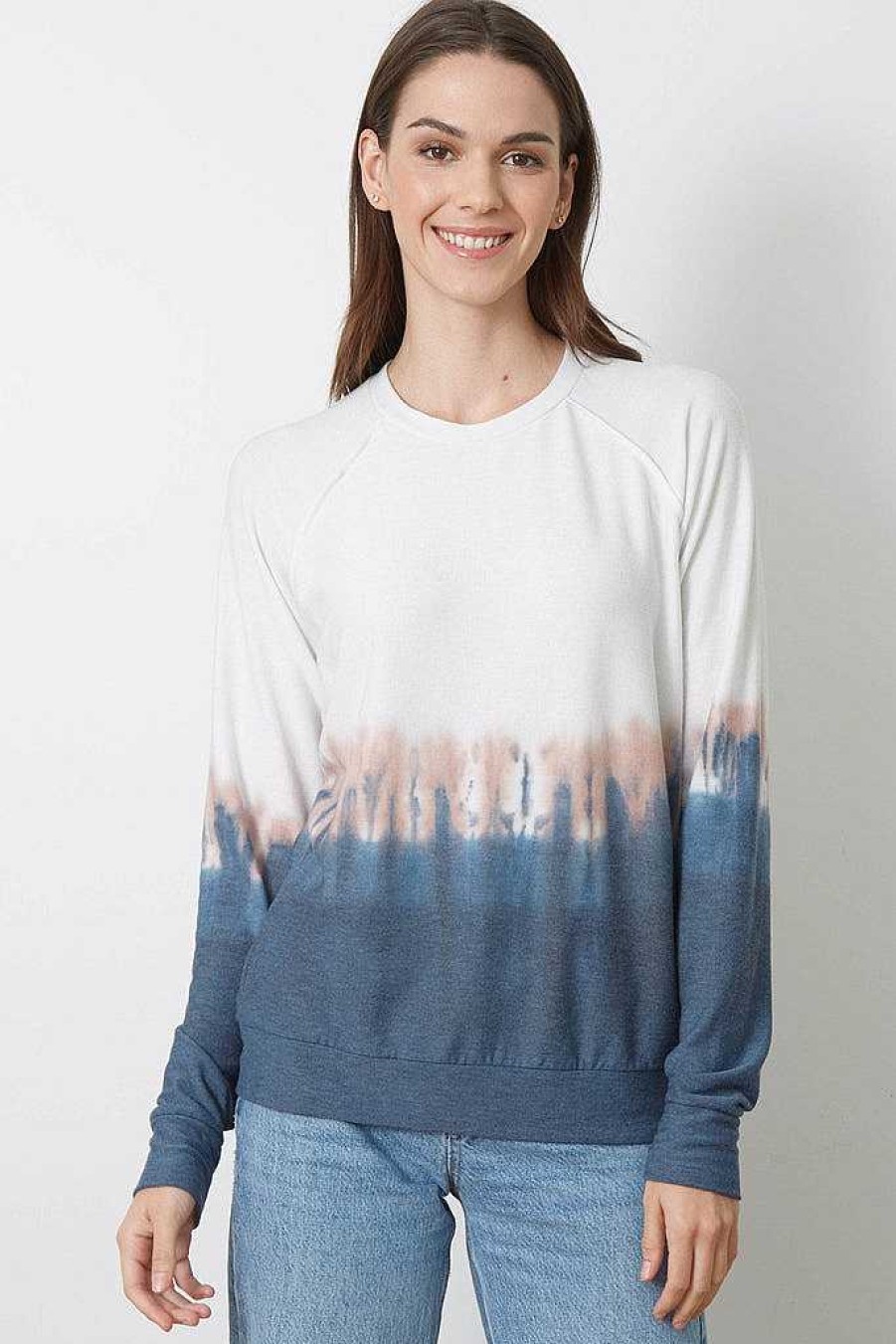 Long Sleeves good hYOUman | Bamboo Tie Dye - The Mary Beth Basic Deep Dive Bamboo Tie Dye