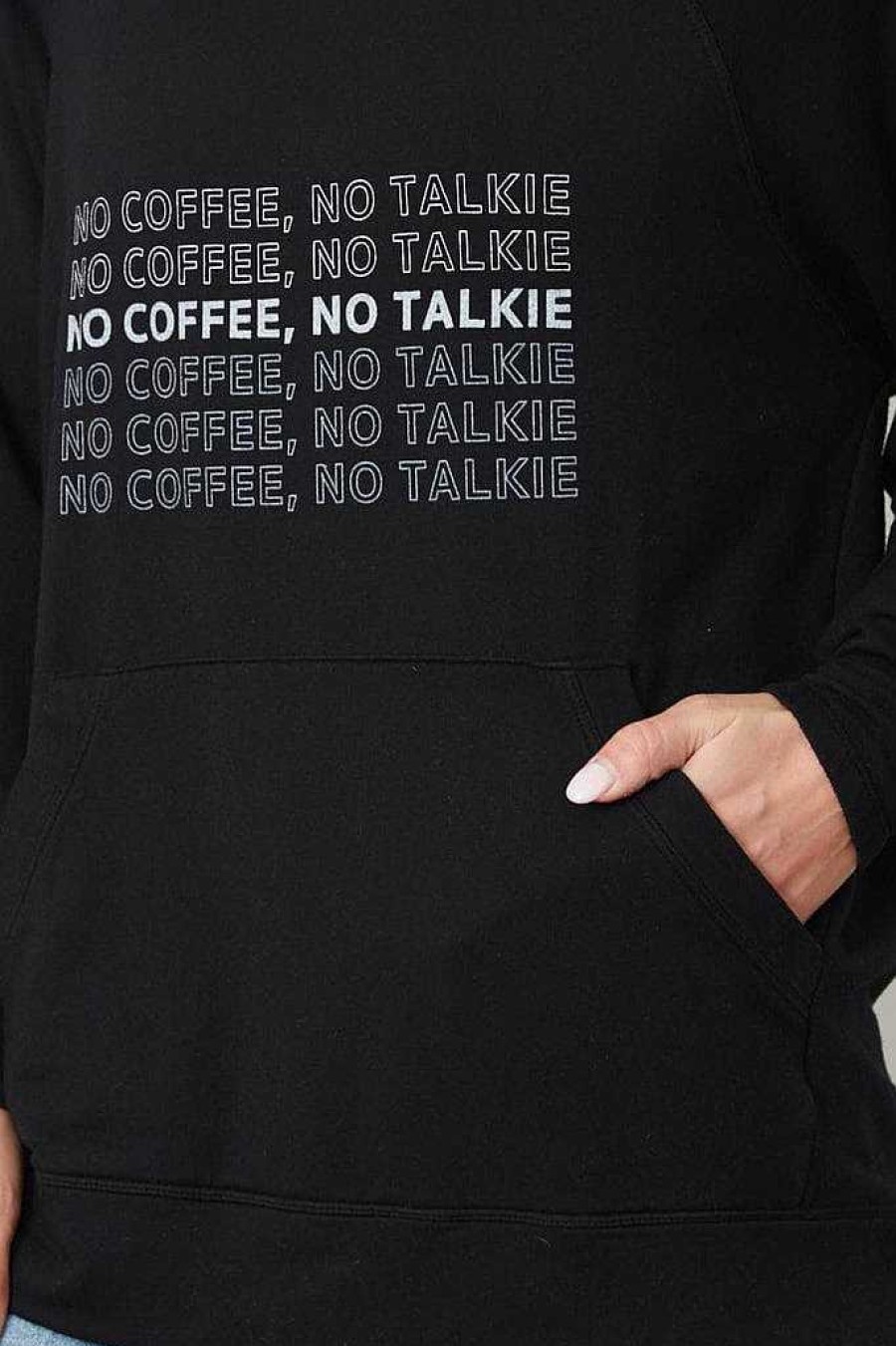 Long Sleeves good hYOUman | No Coffee, No Talkie - The Elvy Black Sand