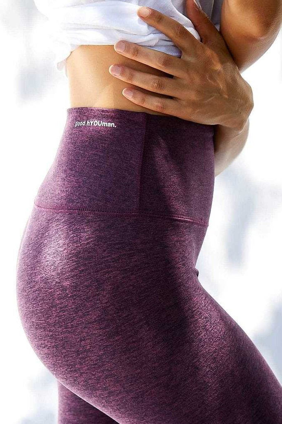 Bottoms good hYOUman | The Jaelynn High-Waist Athletic Legging Wine/Heather