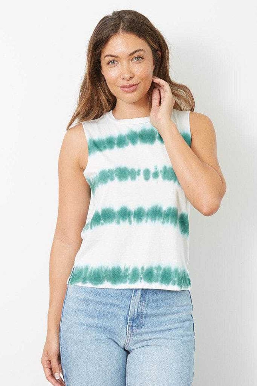 The Lili good hYOUman | The Lili Cropped Tank Evergreen Tie Dye